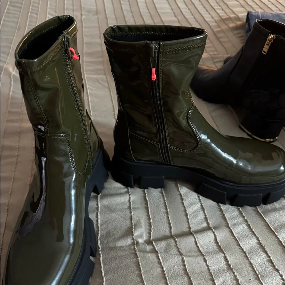 Aldo Olive Green Combat Boots - Picture 3 of 4